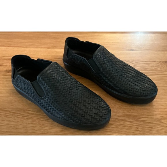 Ecco Other - ECCO Black Woven Leather Slip On Loafers Made in Portugal Men's 12 EU 46